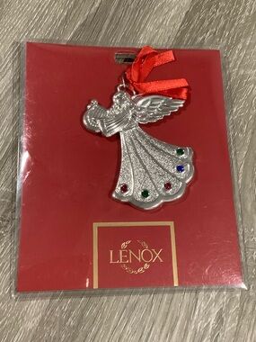 Lenox silver jeweled angel ornament